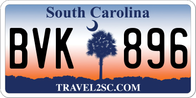 SC license plate BVK896