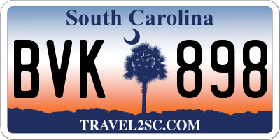 SC license plate BVK898
