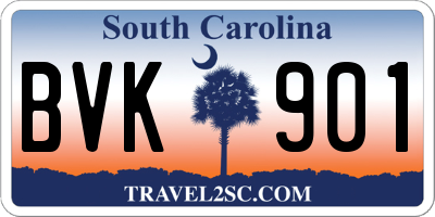 SC license plate BVK901
