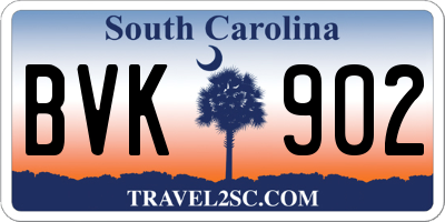 SC license plate BVK902