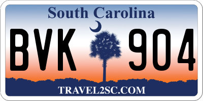 SC license plate BVK904