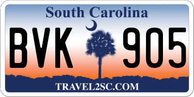 SC license plate BVK905