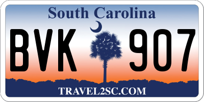 SC license plate BVK907