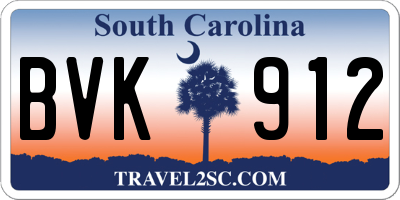 SC license plate BVK912