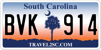 SC license plate BVK914