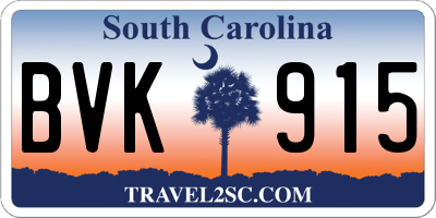 SC license plate BVK915