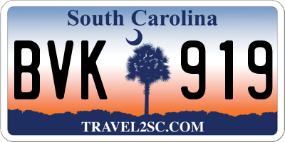 SC license plate BVK919