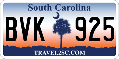 SC license plate BVK925