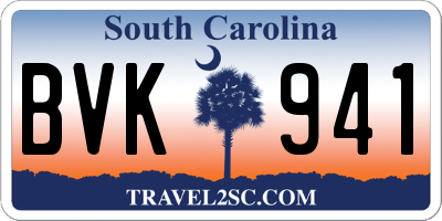 SC license plate BVK941