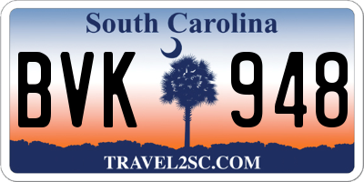 SC license plate BVK948