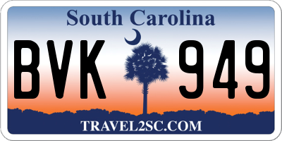 SC license plate BVK949