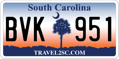 SC license plate BVK951