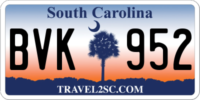SC license plate BVK952