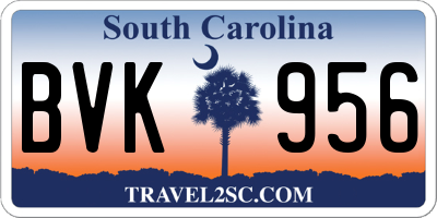 SC license plate BVK956