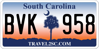 SC license plate BVK958