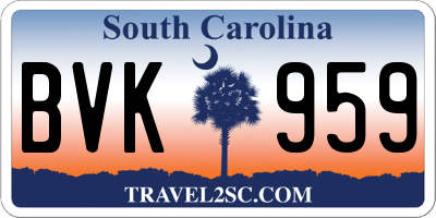 SC license plate BVK959