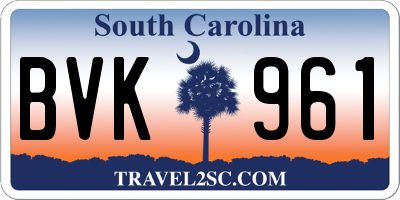 SC license plate BVK961