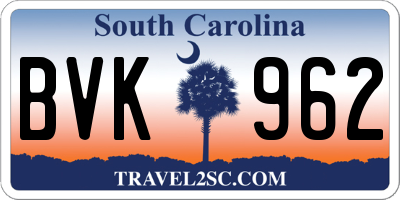 SC license plate BVK962