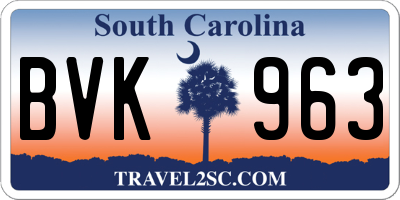 SC license plate BVK963
