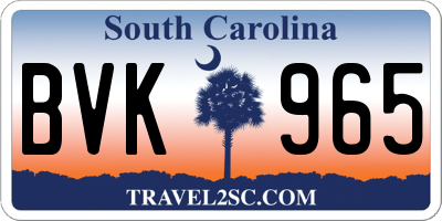 SC license plate BVK965