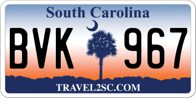SC license plate BVK967