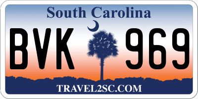 SC license plate BVK969