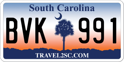 SC license plate BVK991