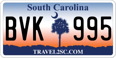 SC license plate BVK995