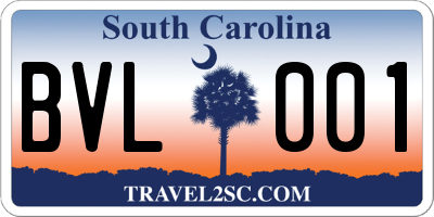 SC license plate BVL001