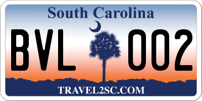 SC license plate BVL002