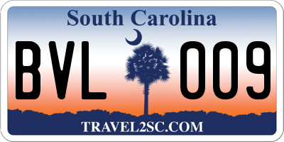 SC license plate BVL009