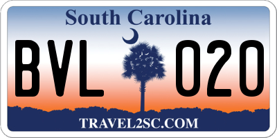 SC license plate BVL020