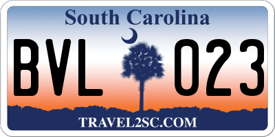 SC license plate BVL023