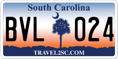 SC license plate BVL024