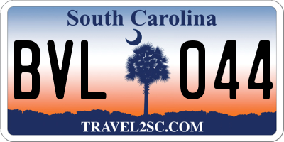 SC license plate BVL044
