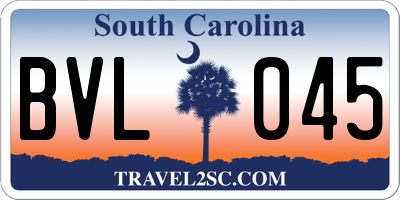 SC license plate BVL045