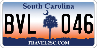 SC license plate BVL046
