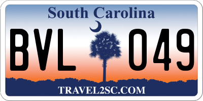 SC license plate BVL049