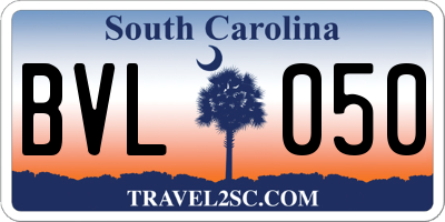 SC license plate BVL050