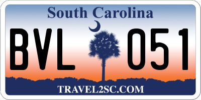 SC license plate BVL051