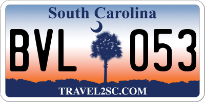SC license plate BVL053