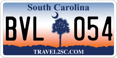 SC license plate BVL054