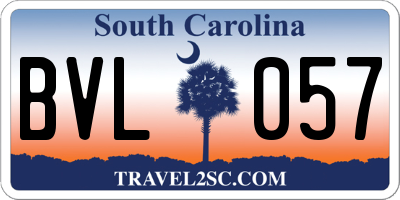 SC license plate BVL057