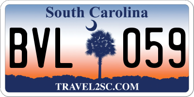 SC license plate BVL059