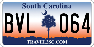 SC license plate BVL064