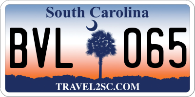 SC license plate BVL065