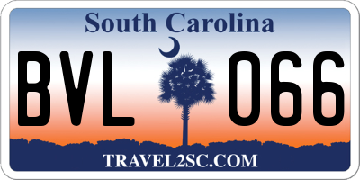 SC license plate BVL066