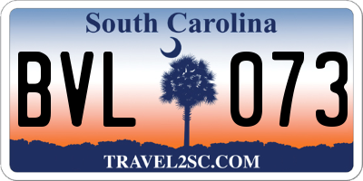 SC license plate BVL073