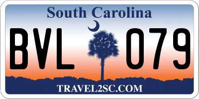 SC license plate BVL079