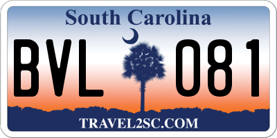 SC license plate BVL081